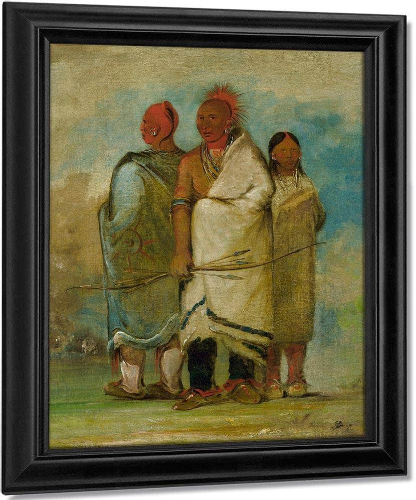 Three Fox Indians By George Catlin Fine Art Print