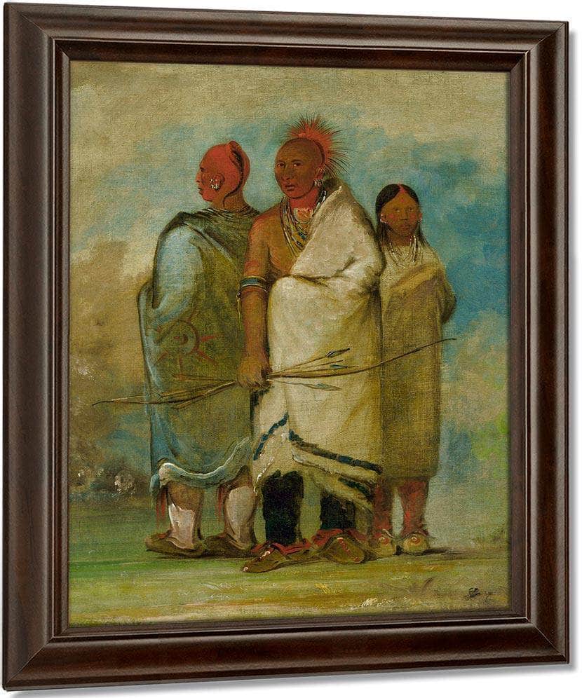 Three Fox Indians By George Catlin Fine Art Print