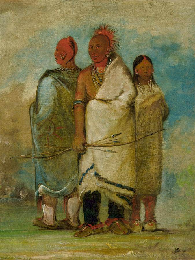 Three Fox Indians By George Catlin Fine Art Print