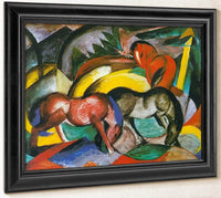 Three Horses By Franz Marc Fine Art Print