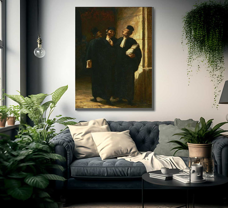 Three Lawyers By Honore Daumier Fine Art Print
