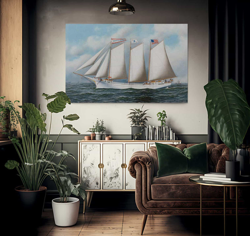 Three Masted Schooner  Andrew C. Pierce  1905 By Antonio Jacobsen Fine Art Print