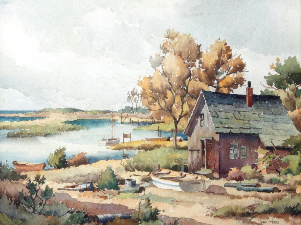 Three Mile Harbor, Long Island By John Knowles Hare Fine Art Print