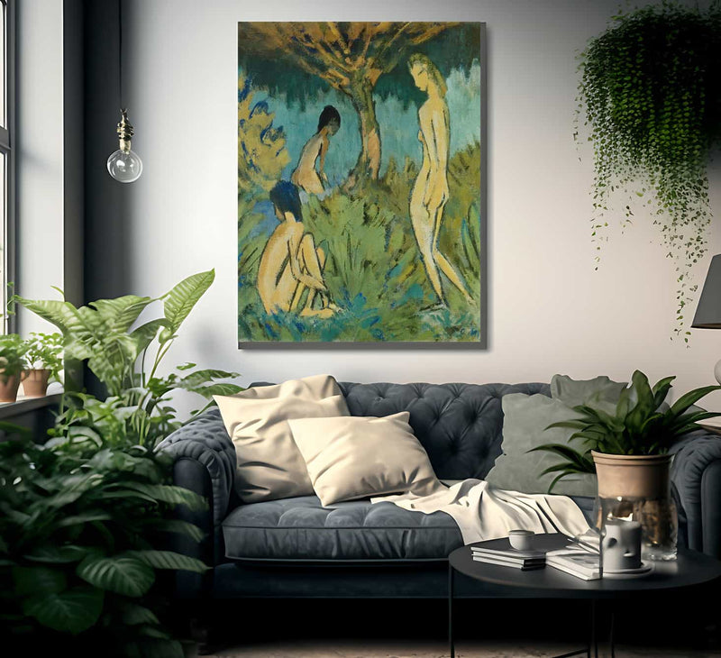 Three Nudes Beneath The Tree By Otto Mueller Fine Art Print