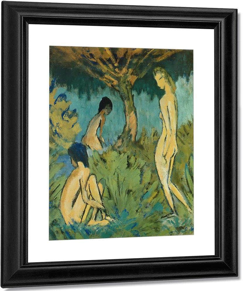 Three Nudes Beneath The Tree By Otto Mueller Fine Art Print