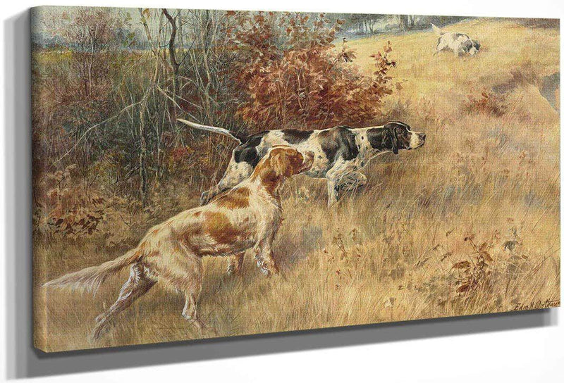 Three Pointers In A Field 2 By Edmund Henry Osthaus Fine Art Print
