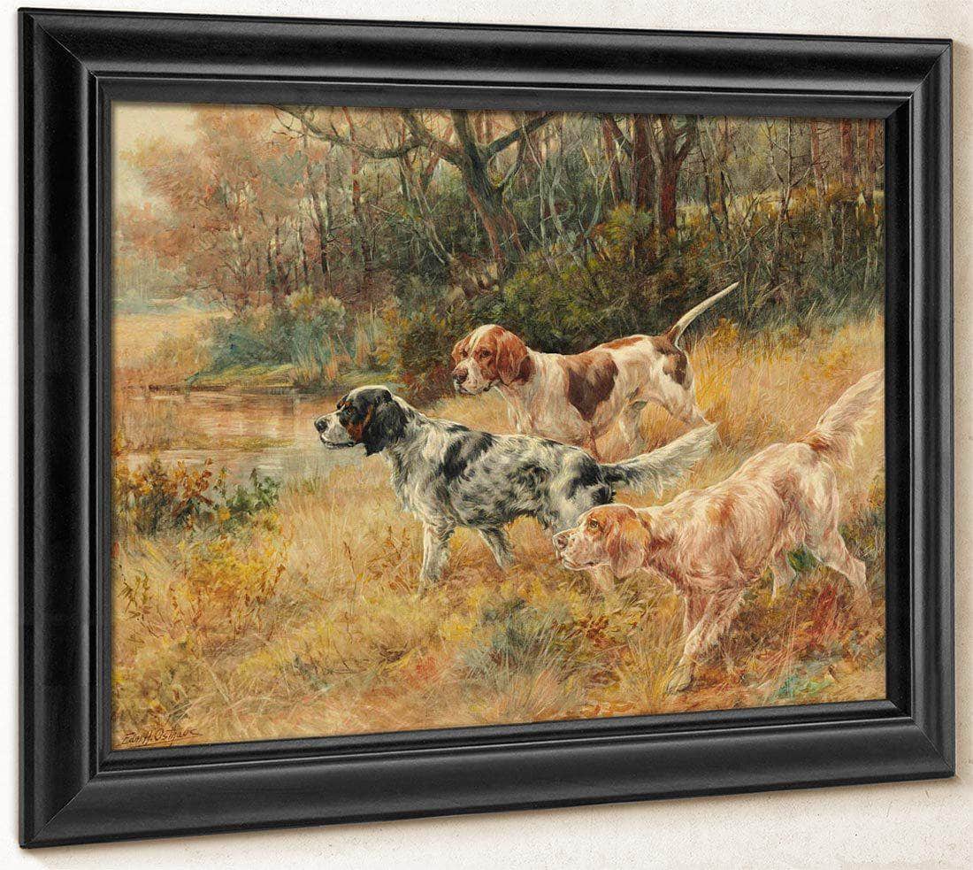 Three Pointers In A Field By Edmund Henry Osthaus Fine Art Print