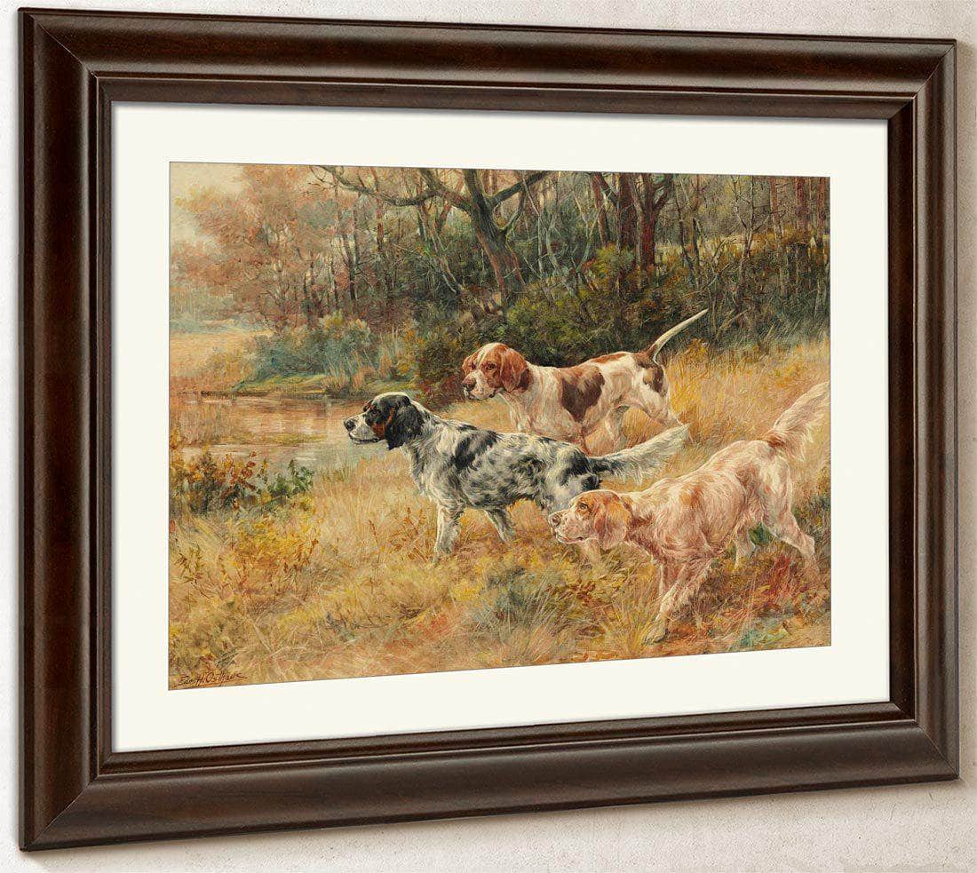Three Pointers In A Field By Edmund Henry Osthaus Fine Art Print