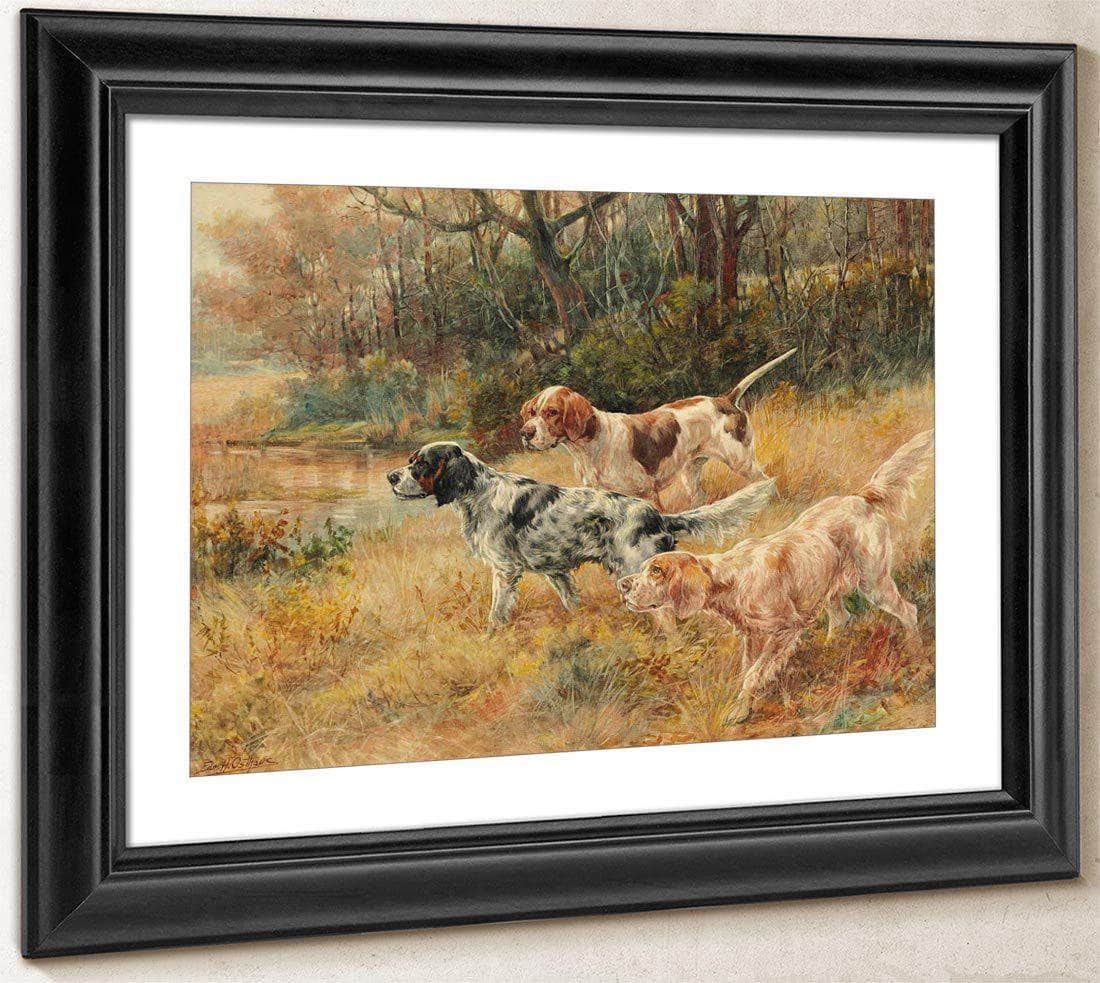 Three Pointers In A Field By Edmund Henry Osthaus Fine Art Print