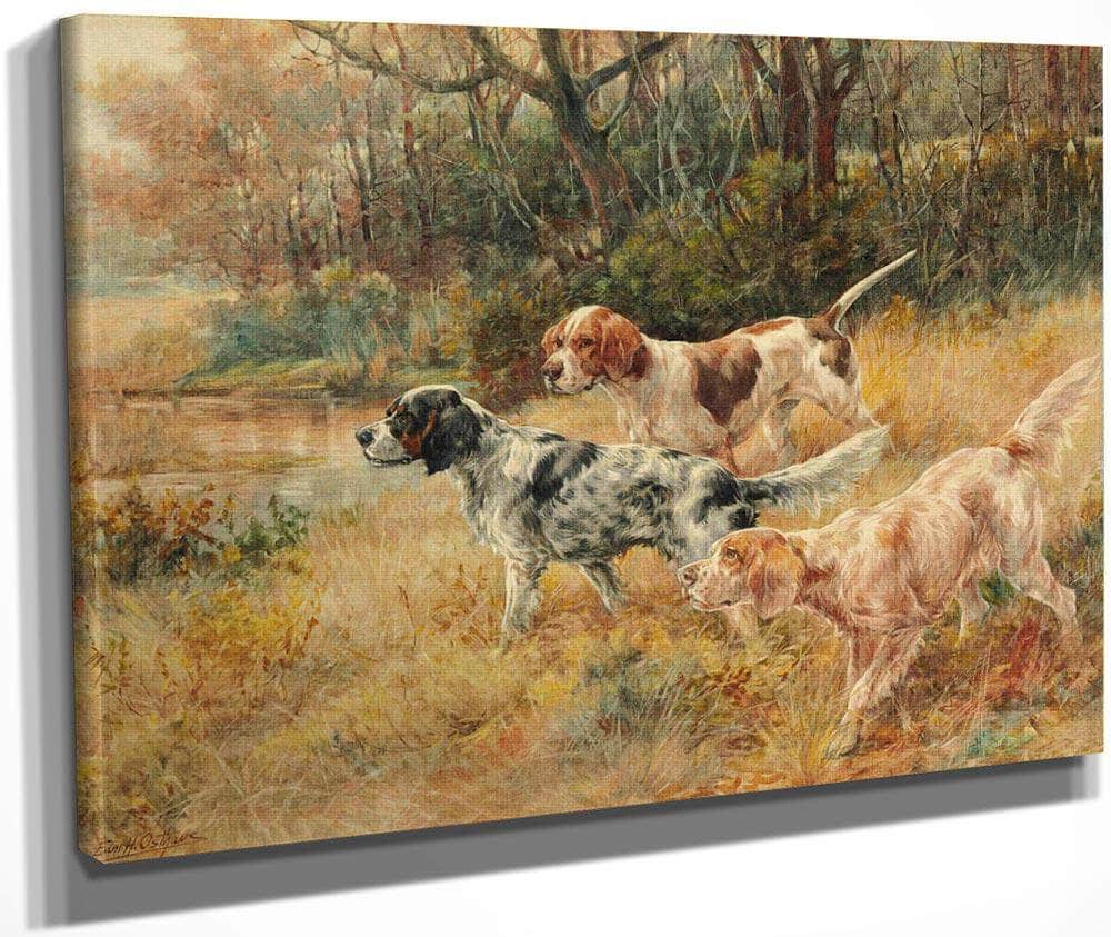 Three Pointers In A Field By Edmund Henry Osthaus Fine Art Print