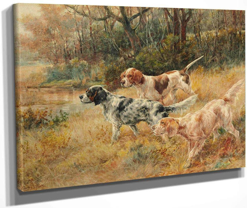 Three Pointers In A Field By Edmund Henry Osthaus Fine Art Print