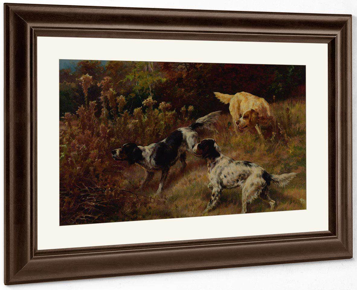 Three Setters On The Hunt By Edmund Henry Osthaus Fine Art Print