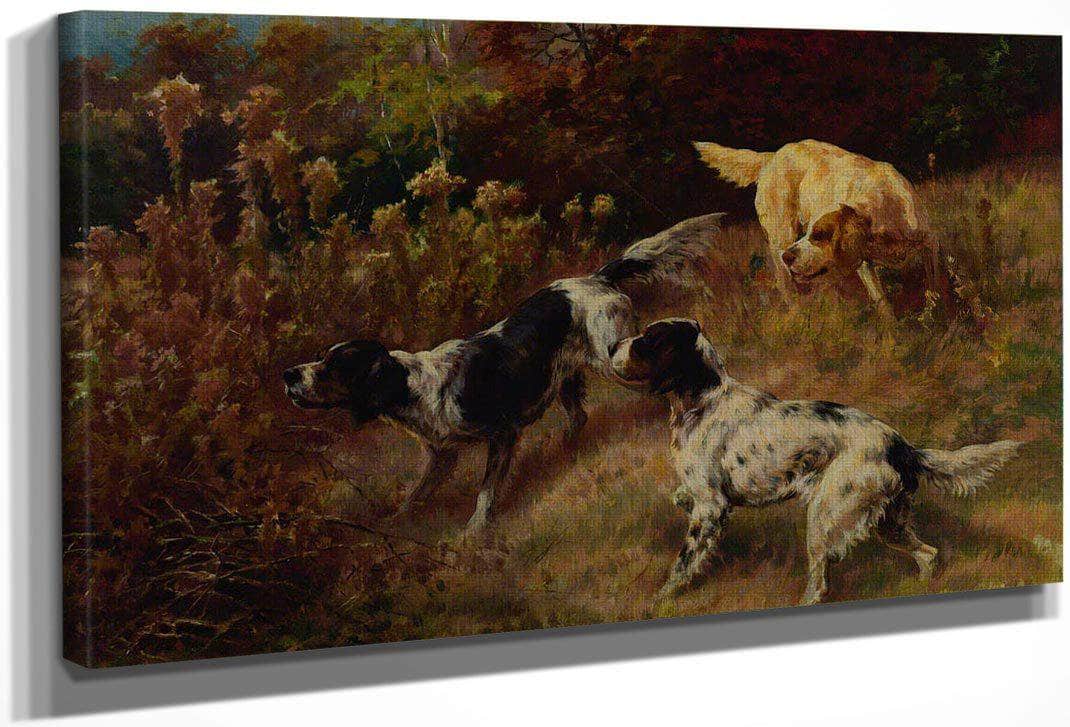 Three Setters On The Hunt By Edmund Henry Osthaus Fine Art Print