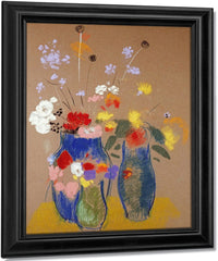 Three Vases Of Flowers By Odilon Redon Fine Art Print