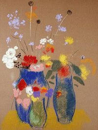 Three Vases Of Flowers By Odilon Redon Fine Art Print
