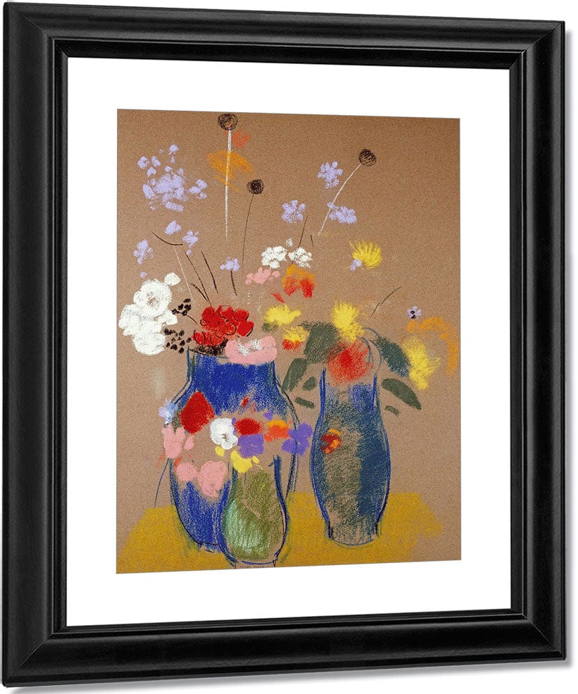 Three Vases Of Flowers By Odilon Redon Fine Art Print