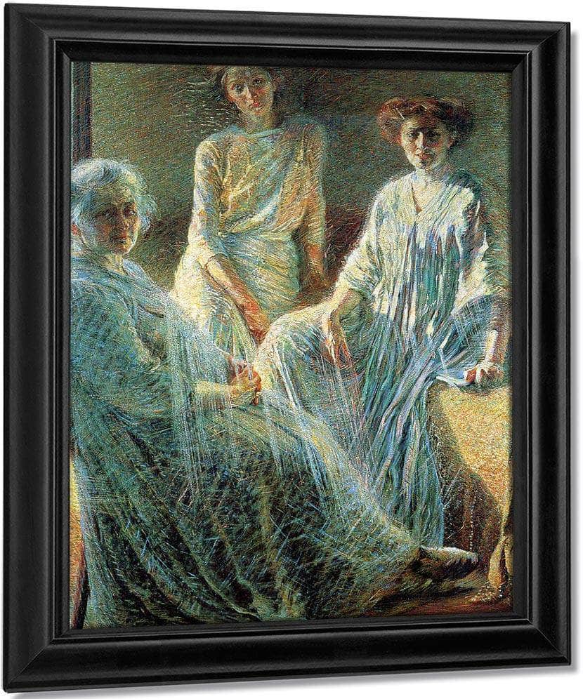 Three Women 1910 Divisionism Oil On Canvas Private Collection By Umberto Boccioni Fine Art Print
