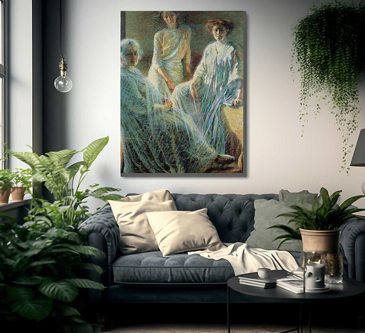 Three Women 1910 Divisionism Oil On Canvas Private Collection By Umberto Boccioni Fine Art Print