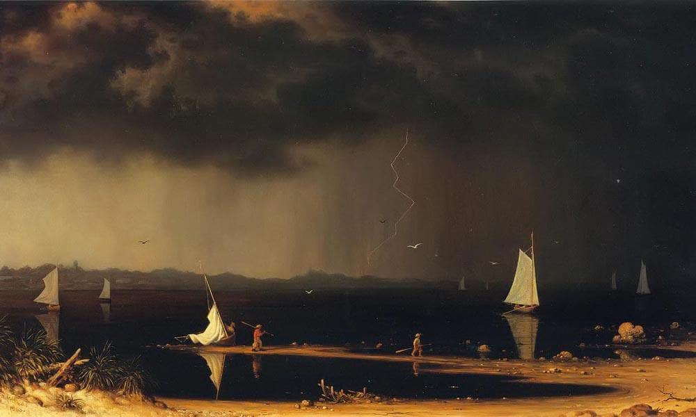 Thunder Storm On Narragansett Bay By Martin Johnson Heade Fine Art Print