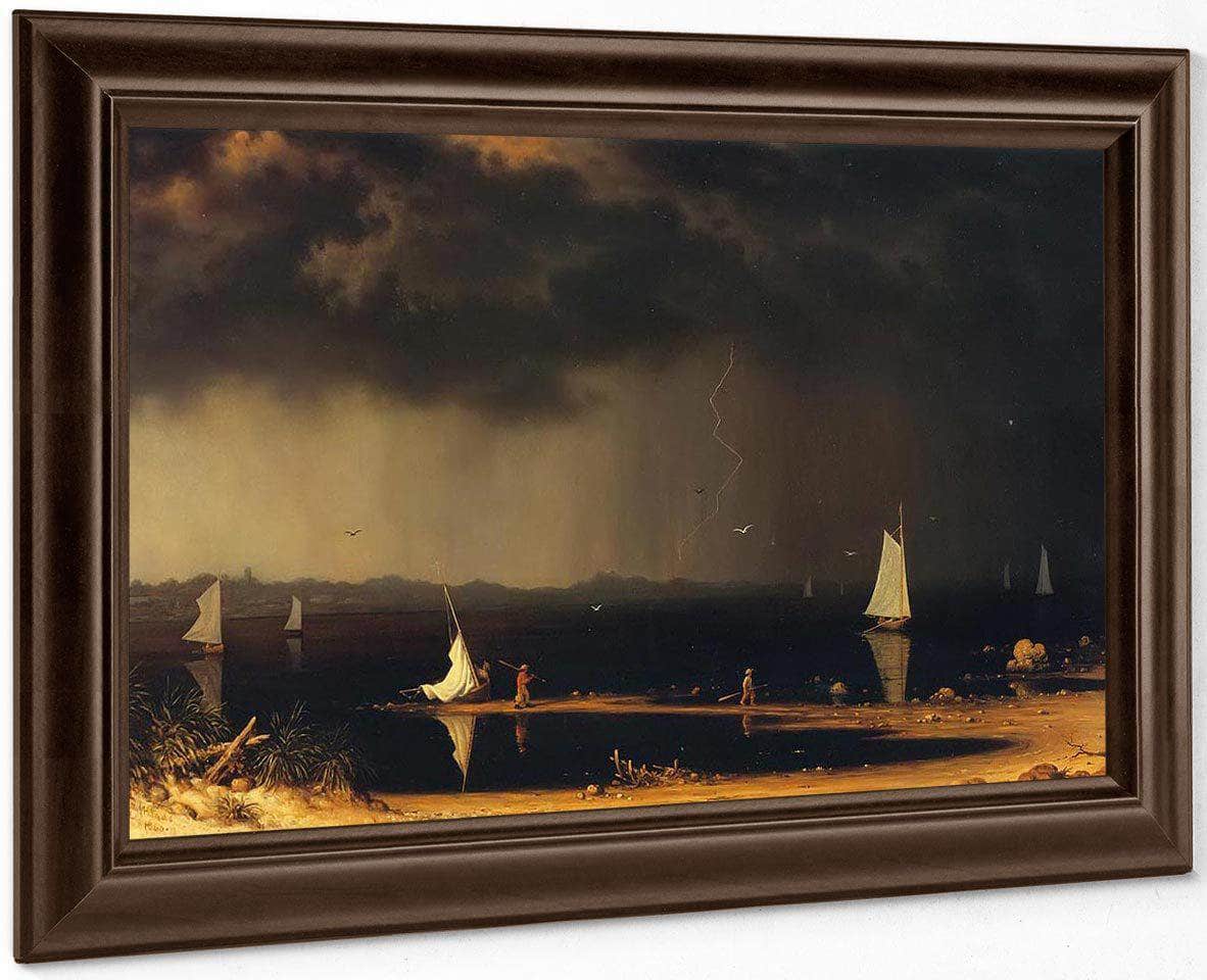 Thunder Storm On Narragansett Bay By Martin Johnson Heade Fine Art Print