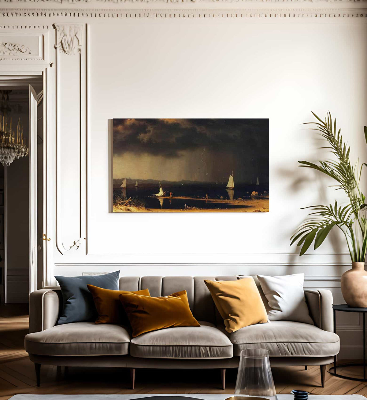 Thunder Storm On Narragansett Bay By Martin Johnson Heade Fine Art Print