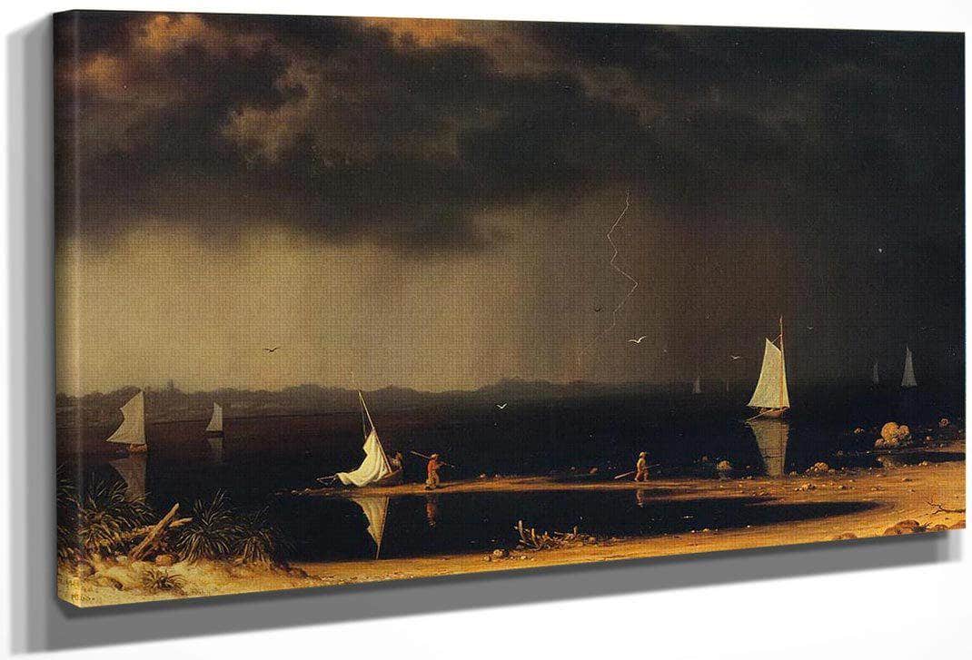 Thunder Storm On Narragansett Bay By Martin Johnson Heade Fine Art Print
