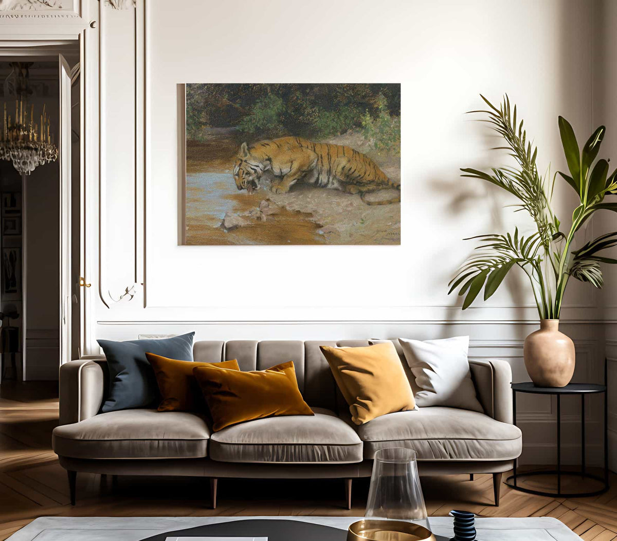 Tiger Drinking By Arthur Wardle Fine Art Print