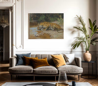 Tiger Drinking By Arthur Wardle Fine Art Print