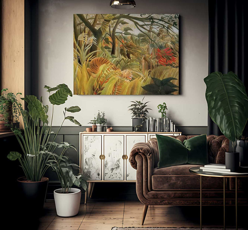 Tiger In A Tropical Storm By Henri Rousseau Fine Art Print