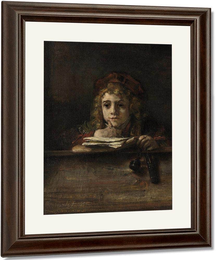 Titus Van Rijn The Artist's Son Reading By Rembrandt Fine Art Print