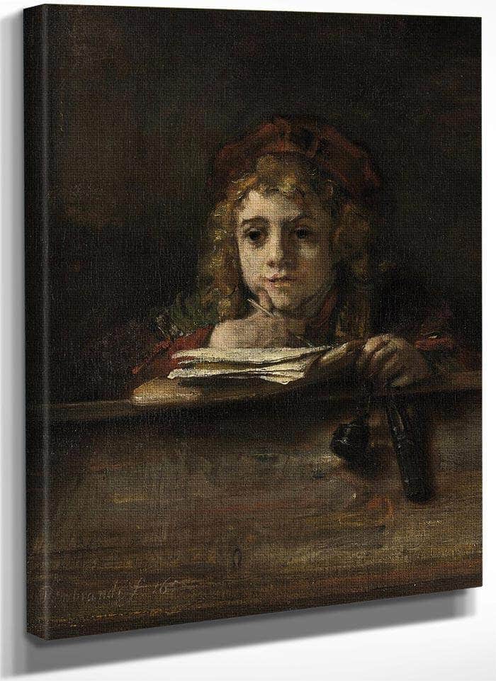 Titus Van Rijn The Artist's Son Reading By Rembrandt Fine Art Print