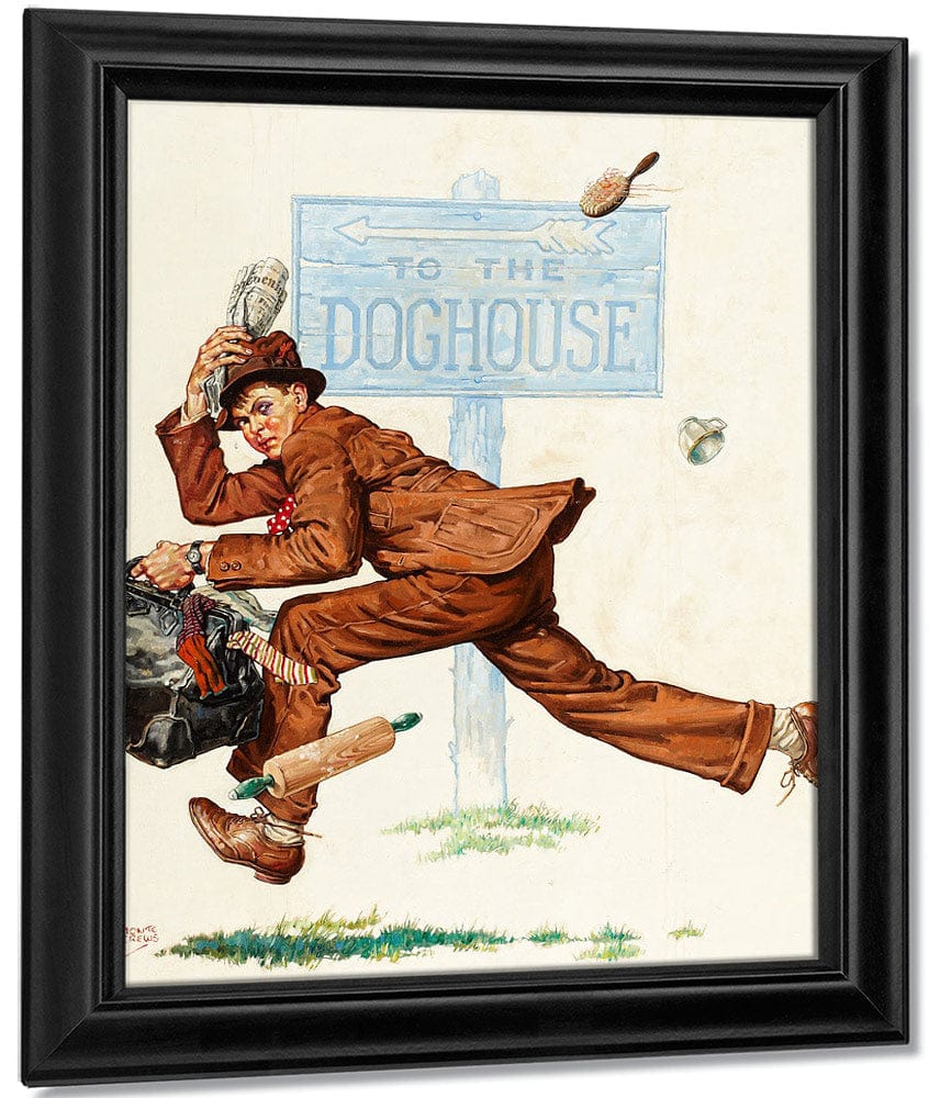 To The Doghouse By Monte Crews Fine Art Print