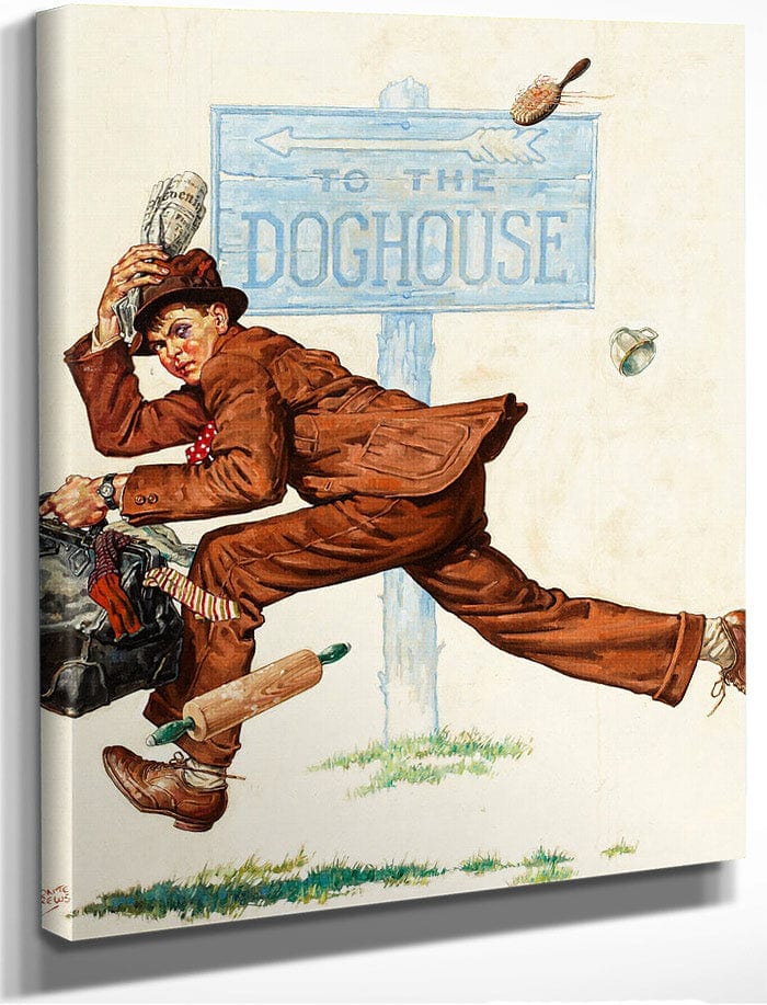 To The Doghouse By Monte Crews Fine Art Print