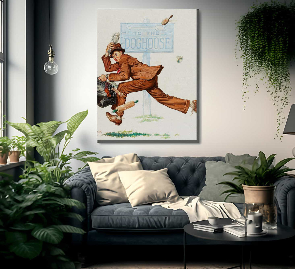 To The Doghouse By Monte Crews Fine Art Print