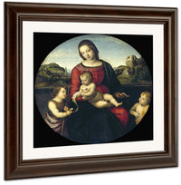 Tondo Of The Virgin And Child With John The Baptist And A Holy Boy (The Madonna Terrranuova) By Raphael Fine Art Print