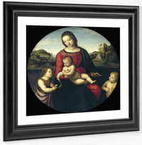 Tondo Of The Virgin And Child With John The Baptist And A Holy Boy (The Madonna Terrranuova) By Raphael Fine Art Print
