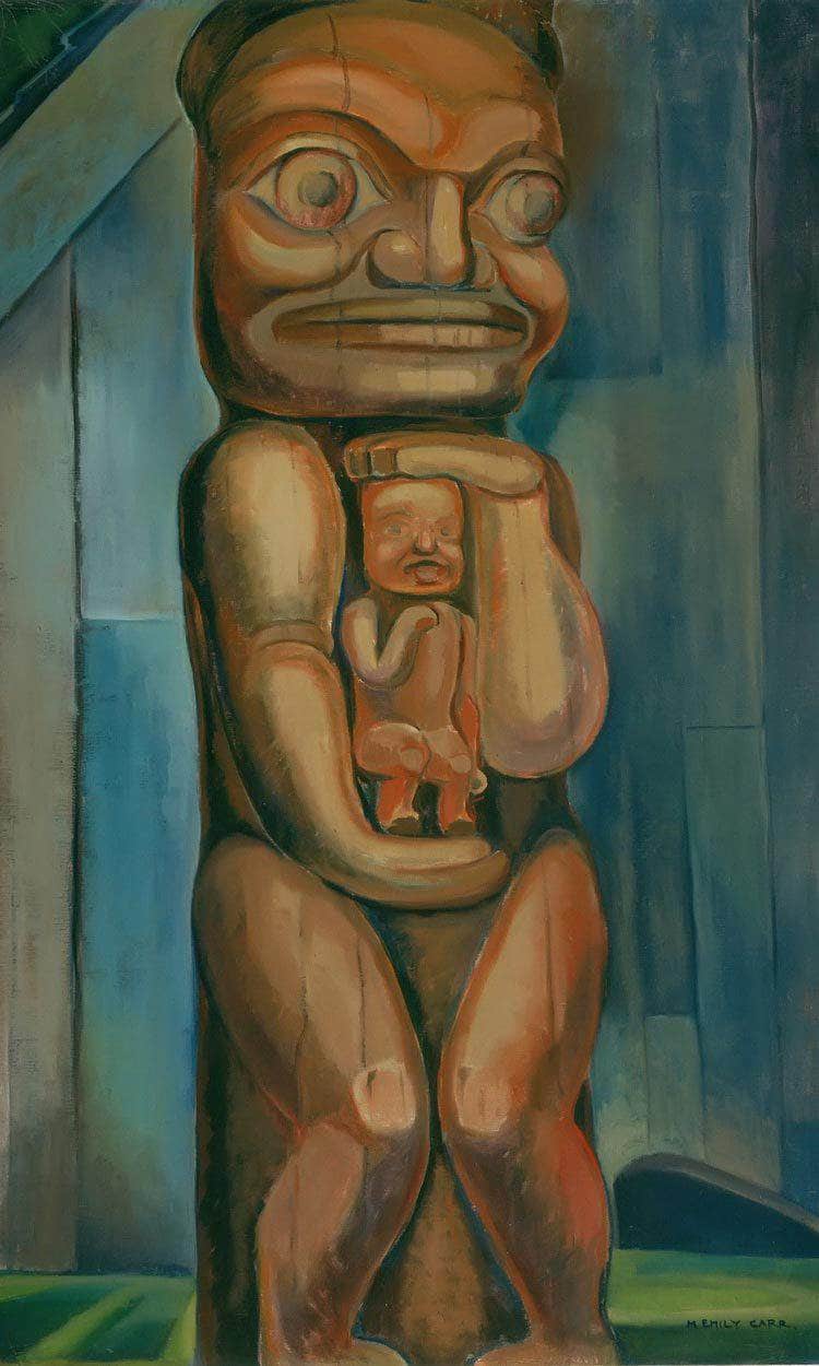 Totem Mother By Kitwancool By Emily Carr Fine Art Print