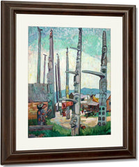 Totem Poles By Kitseukla By Emily Carr Fine Art Print