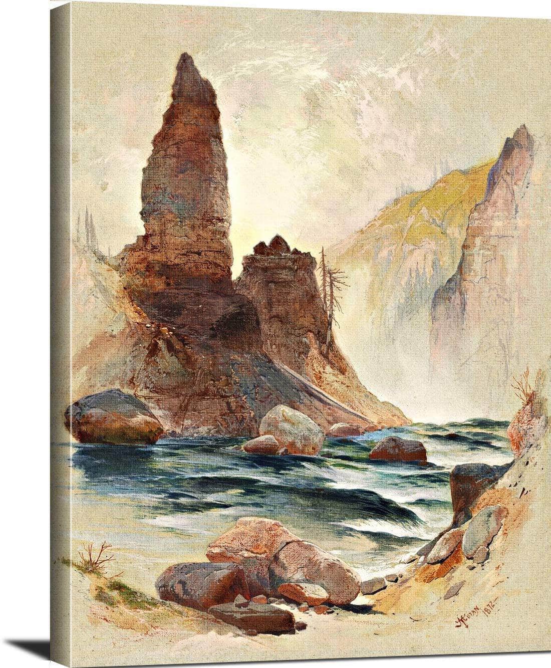 Tower Falls, Yellowstone Painting Jasper Francis Cropsey Canvas Art Fine Art Print