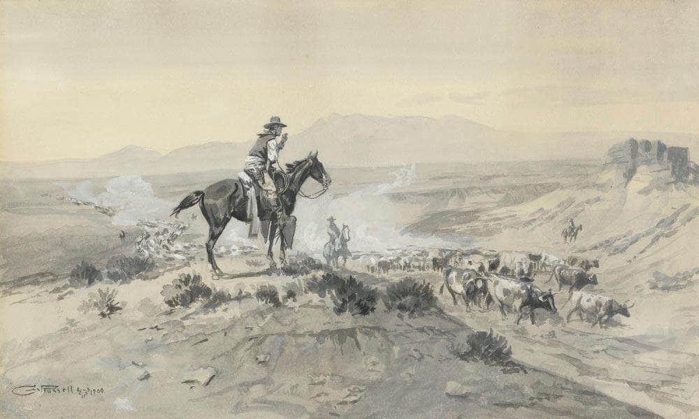 Trail Boss By Charles Marion Russell Fine Art Print