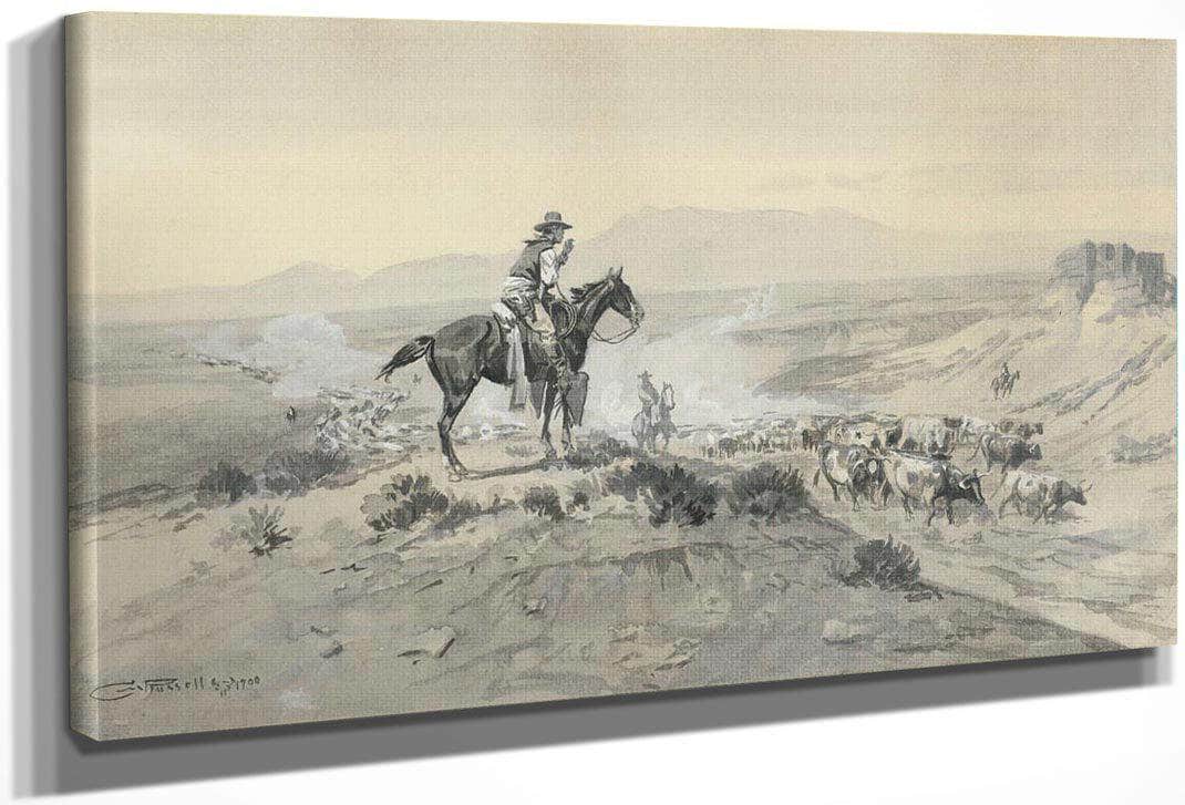 Trail Boss By Charles Marion Russell Fine Art Print