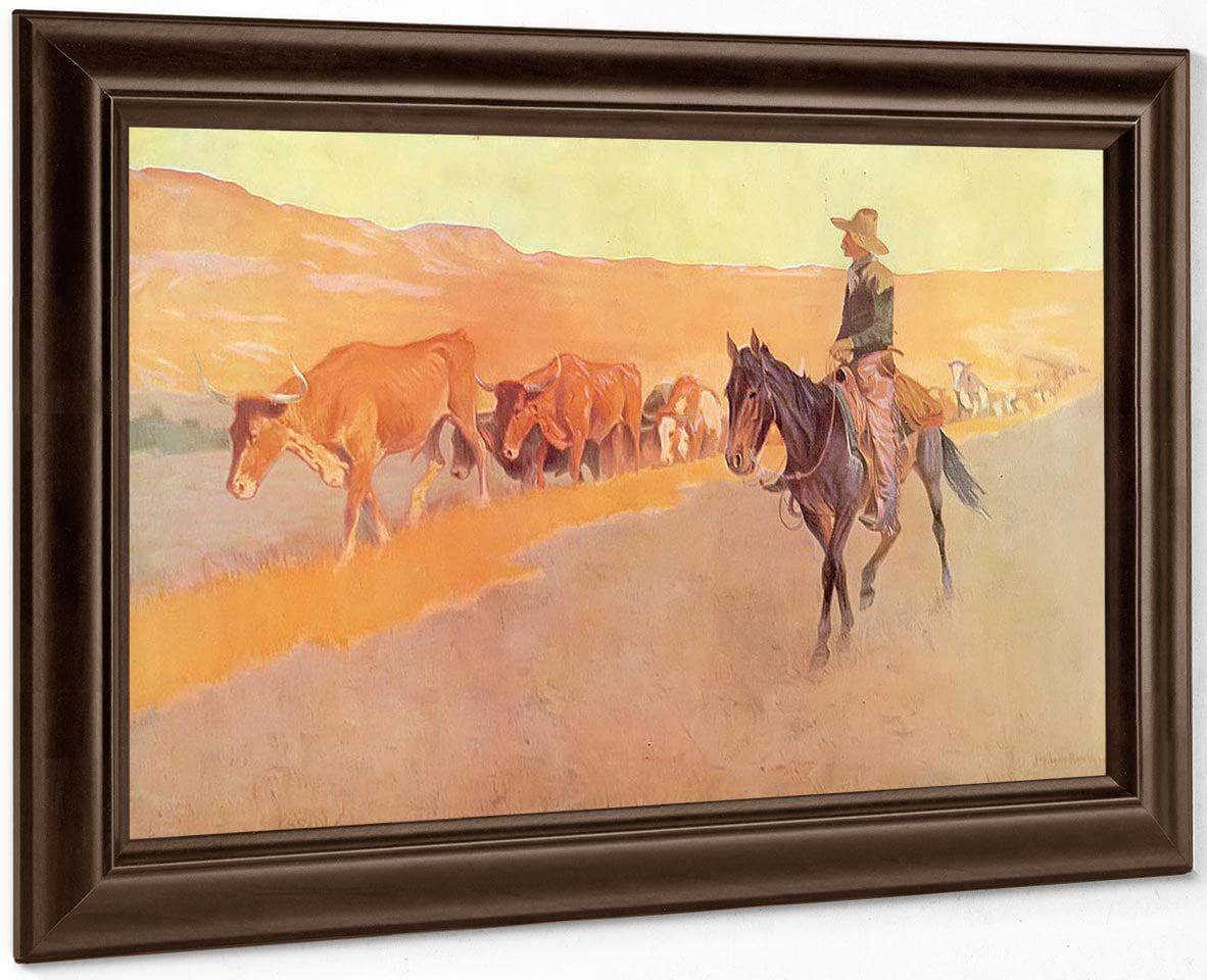 Trailing Texas Cattle By Frederic Remington Fine Art Print