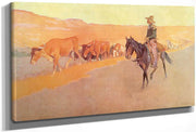 Trailing Texas Cattle By Frederic Remington Fine Art Print