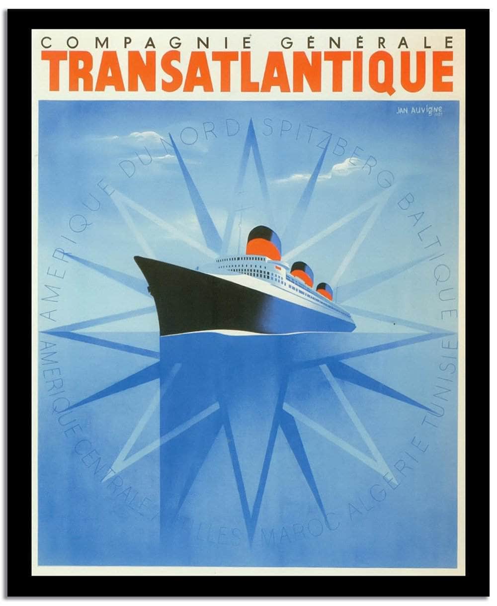 Transatlantique  Vintage Poster Fine Art Print