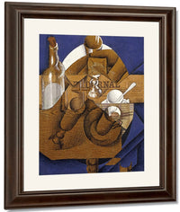 Trasse Verres Et Bouteille (Le Journal) By Juan Gris Fine Art Print