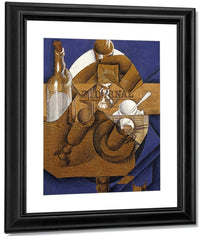Trasse Verres Et Bouteille (Le Journal) By Juan Gris Fine Art Print