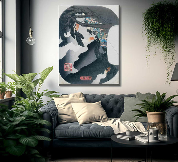 Traveller On A Mountain Path At Night By Hiroshige Fine Art Print