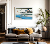 Travellers Crossing A River By Hiroshige Fine Art Print