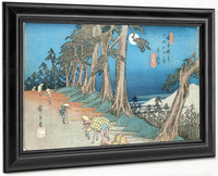 Travellers In The Moonlight By Hiroshige Fine Art Print