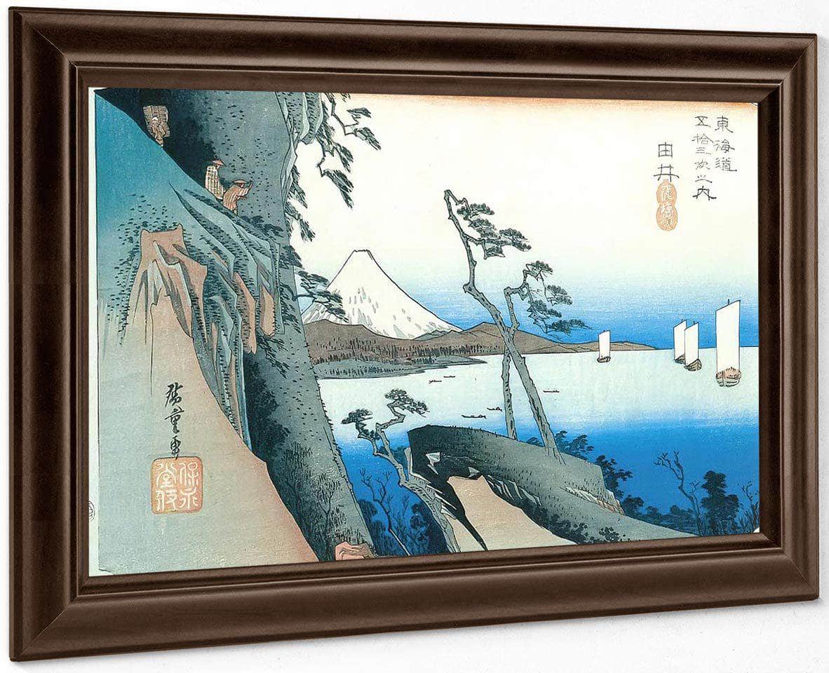 Travellers On High Cliff By The Sea By Hiroshige Fine Art Print